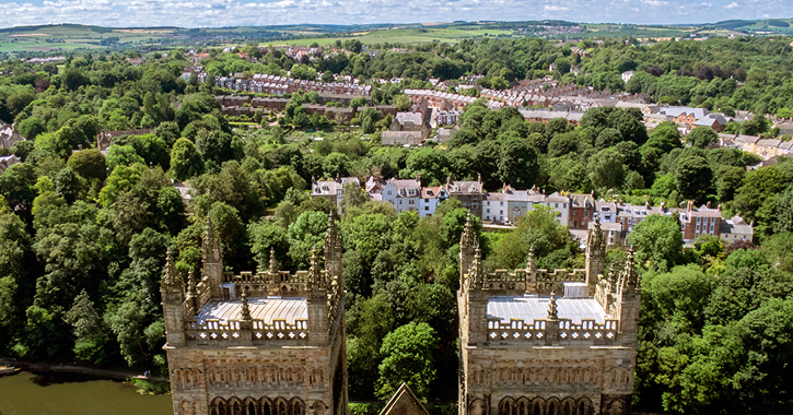 View from the central tower durham cathedral